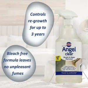 Nilco Angel Clear 12L Mould Algae Remover Cleaner Walls Tiles PVC Patios 12x 1L