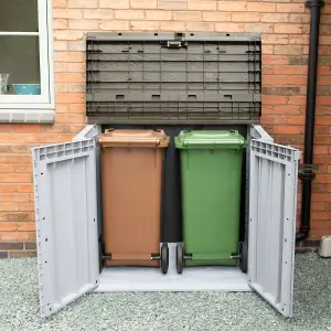 Extra Large Garden Storage Unit / Bin Store - 1200 litre grey