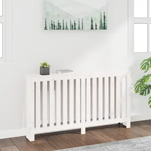 Berkfield Radiator Cover White 153x19x84 cm Solid Wood Pine