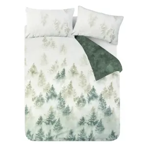 Smart Living Luxury Super Soft Reversible Misty Forest Duvet Cover with Pillowcase