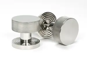 From The Anvil Polished Marine SS (316) Brompton Mortice/Rim Knob Set (Beehive)