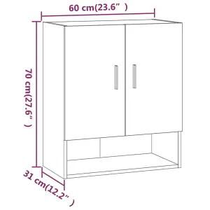 Berkfield Wall Cabinet Sonoma Oak 60x31x70 cm Engineered Wood