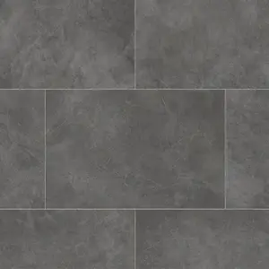 Grey Tile Effect Flooring, Contract Commercial Heavy-Duty Vinyl Flooring with 3.0mm Thickness-15m(49'2") X 2m(6'6")-30m²