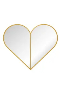 MirrorOutlet The Corde Gold Metal Framed Heart Shaped Garden Mirror 180CM X 180CM