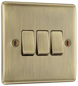 BG Antique Brass 20A 2 way 3 gang Light Switch