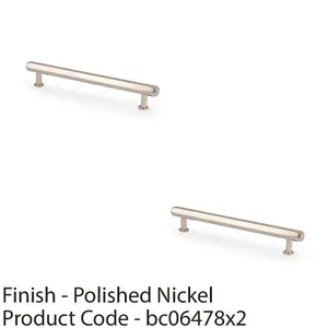 2 PACK - Industrial Hex T Bar Pull Handle - Polished Nickel 160mm Centres Kitchen Cabinet