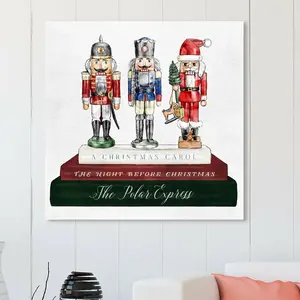 Holiday Nutcracker Books - Wrapped Canvas Painting 109 cm H x 109 cm W x 4 cm D