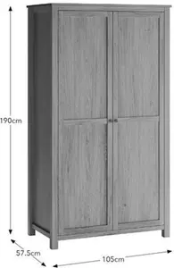 Dunelm Olney Double Wardrobe, Farmhouse, Medium Wood, Oak