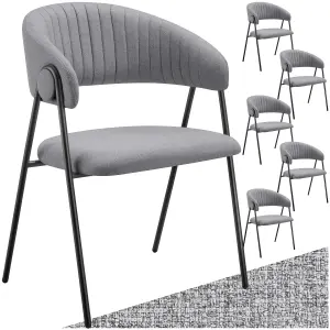 Dining Chair Bedano - padded, woven fabric armchair, 150 kg load capacity - grey