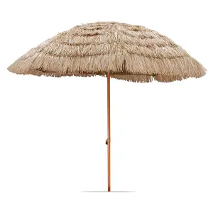 Gardenwize Garden Outdoor Tiltable Straw Beach Umbrella Parasol