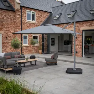 Eros 3m Square Cantilever Parasol in Charcoal