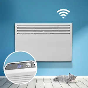 Smart Wifi Electric Panel Heater 1500W Timer Wall Mounted & Floor Stand White