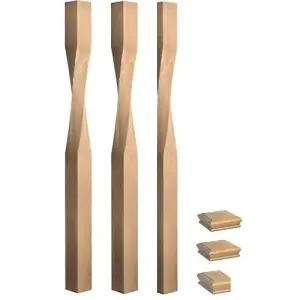 Solid Oak Newel Post Contemporary 90mm Kit UK Manufactured Traditional Products Ltd