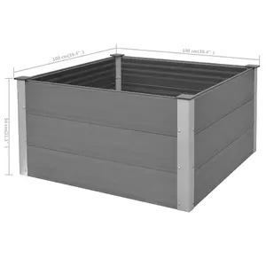 Berkfield Garden Raised Bed WPC 100x100x54 cm Grey