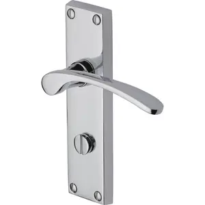 Heritage Door Handle for Bathroom Sophia Design (Set of 2) Polished Chrome