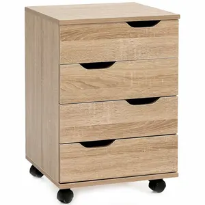 Kolya 40cm Wide 4 -Drawer Mobile File Cabinet Sonoma Oak