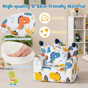 Costway Kids Sofa Chair Foam Filled Armchair Toddler Upholstered Couch W/ Padded Pillow