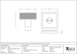 From The Anvil Satin Marine SS (316) Brompton Mortice/Rim Knob Set (Square)