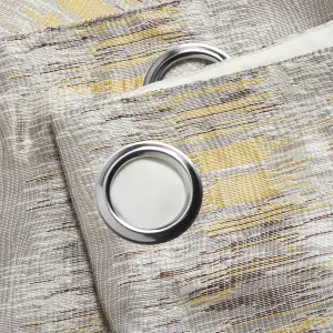 Flections Eyelet Ring Top Curtains Ochre 168cm x 183cm