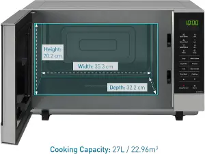 Panasonic NNSF464MBPQ 900Watts Flatbed Microwave 27litres Silver