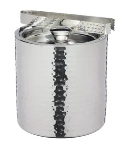 BarCraft Small Hammered Ice Bucket with Lid