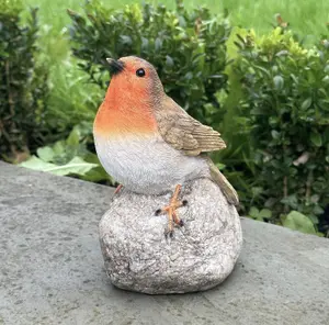 Remembrance Robin with 'When I Appear Your Loved Ones Are Near' sign memorial or grave ornament