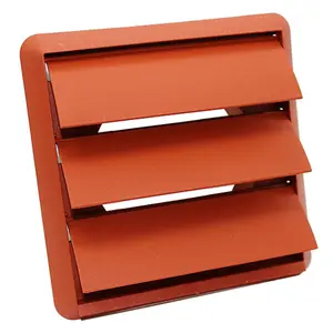 Kair Terracotta Gravity Grille 155mm External Dimension Ducting Air Vent with 125mm - 5 inch Round Rear Spigot and Shutters