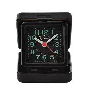 Analogue Quartz Movement / Crystal Alarm Tabletop Clock in Black