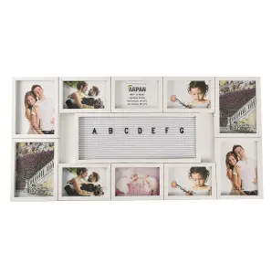 Arpan Multi Aperture Personalised Photo Picture Frame Alphabet or Number Holds 10 Photos (White)