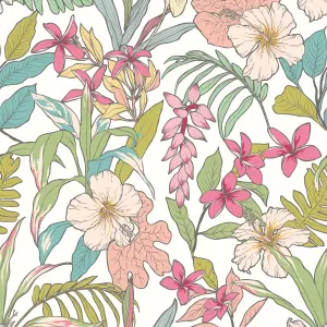 Hoopla Walls Oasis Apple & Rose Smooth Matt Wallpaper