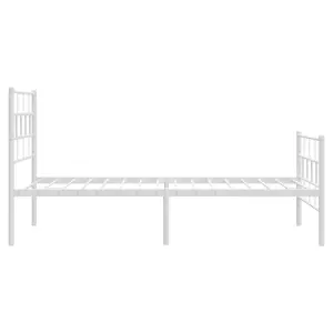 Berkfield Metal Bed Frame with Headboard and Footboard White 107x203 cm