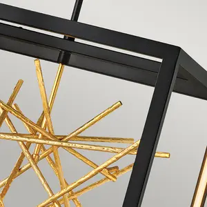 Luminosa Hinkley Styx Integrated LED Pendant Ceiling Light Black & Golded Gold, 3000K