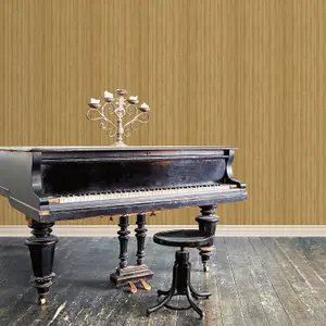 Galerie Ambiance Ochre Gold Nomed Stripe Embossed Wallpaper