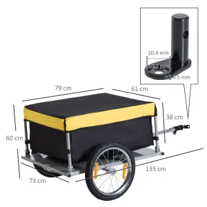 New Bicycle Bike Cargo Wagon Trailer Cart Carrier Shopping Yellow and Black