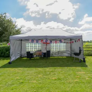 Silver Lined Pop Up 2.5x2.5m Gazebo Light Grey