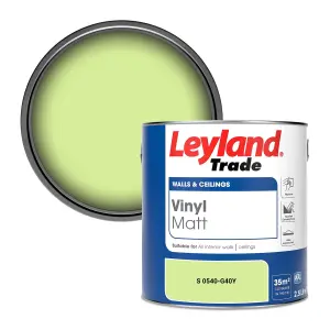 Leyland Trade Vinyl Matt Walls & Ceilings Emulsion Paint (S 0540-G40Y) 2.5L