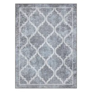 MIRO 51639.805 washing carpet Trellis anti-slip - grey 120x170 cm