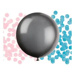 Unique Party Gender Reveal Latex Confetti Balloon Kit Black (One Size)