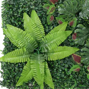 Artificial Grass Plant Wall Panel, Artificial Leaves Hedge Greenery Wall Panel