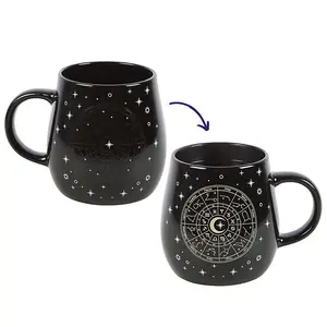 Something Different Astrology Wheel Heat Changing Mug Black (One Size)