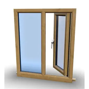 1095mm (W) x 895mm (H) Wooden Stormproof Window - 1/2 Left Opening Window - Toughened Safety Glass