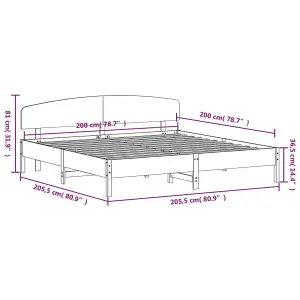 Berkfield Bed Frame without Mattress Wax Brown 200x200 cm Solid Wood Pine