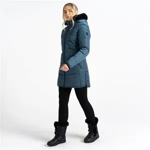 Dare 2B Women's Water Repellent Striking Iii Mid Length Padded Jacket Orion Grey, Size: 6