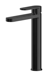 Current Round High Rise Mono Basin Mixer Tap - Matt Black - Balterley