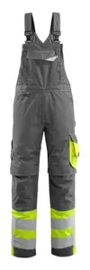 Mascot Safe Supreme Sunderland Bib & Brace - Dark Anthracite/Hi-Vis Yellow   (32.5) (Leg Length - Short)