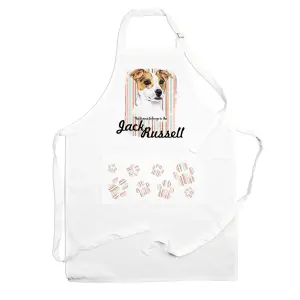 Purely Home Jack Russell Apron - Novelty Kitchen Gift for Dog Lovers