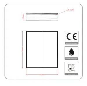 Keenware KBM-104 Rigel LED 700x600 Bathroom Mirror Cabinet