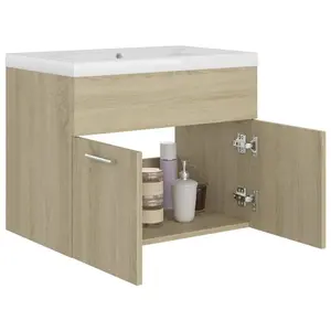 Elizibeth 600mm Wall Hung Single Vanity Unit Sonoma Oak