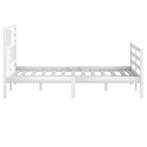 Berkfield Bed Frame White Solid Wood 120x200 cm