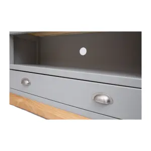 Bomporto Light Grey 1 Drawer TV Cabinet Chrome Cup Handle